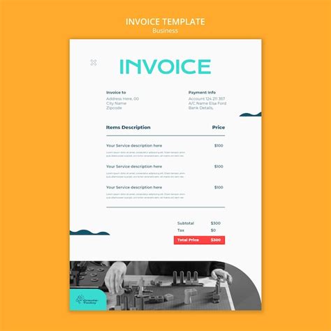 Free Psd Geometric Business Strategy Invoice Template