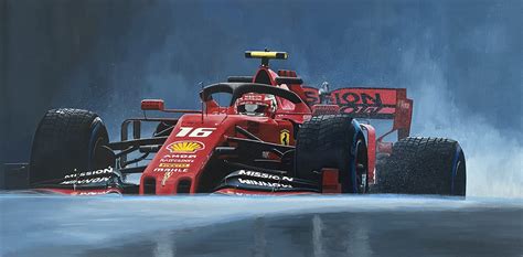 Charles Leclerc Scuderia Ferrari Rain Mike Zagorski Artwork