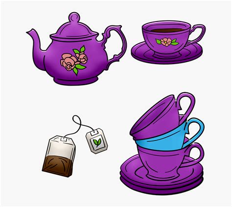 Tea Pot Tea Cups Stacked Cups Tea Bag Tea Time Teapot HD Png