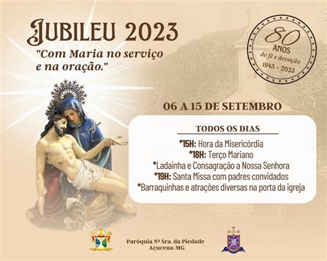 Portal Minas Gerais Eventos JUBILEU NOSSA SENHORA DA PIEDADE