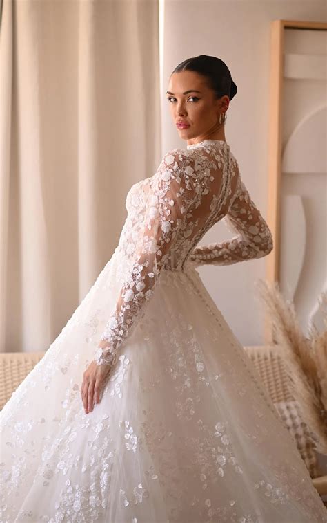 Chic Couture Long Sleeve A Line Wedding Dress True Society