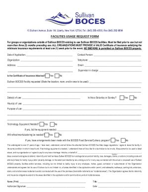 Fillable Online Sullivan BOCES Facilities Information Detail Page Fax