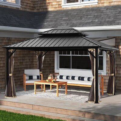 GDY 10 Ft W X 12 Ft D Metal Patio Gazebo Wayfair