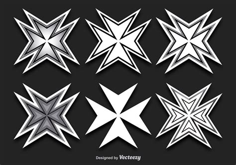 Maltese Cross Shapes 100579 Vector Art at Vecteezy