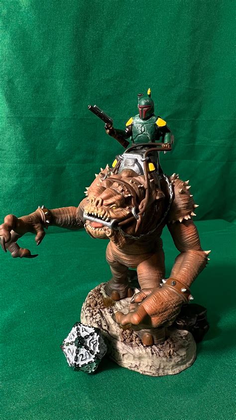 Unpainted Boba Fett Riding Rancor Half A Foot High Etsy