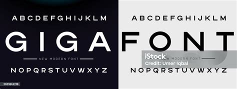 Modern Font Design Alphabets And Numbers Eps10 Vector Stock