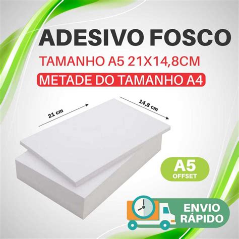 Papel Adesivo Fosco G Offset Tamanho A Branco Fosco Shopee Brasil