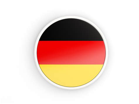 Round Icon With White Frame Illustration Of Flag Of Germany