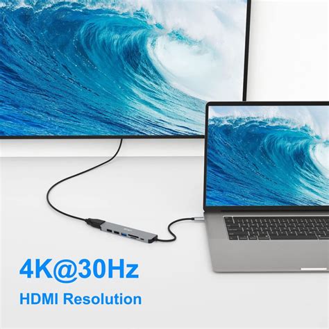 JESWO USB C Hub USB C adaptér 7 v 1 s 4K HDMI výstupem Aukro