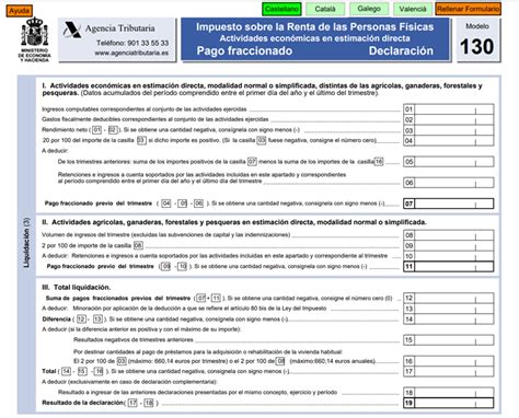 Rellena el modelo 130 de IRPF automáticamente