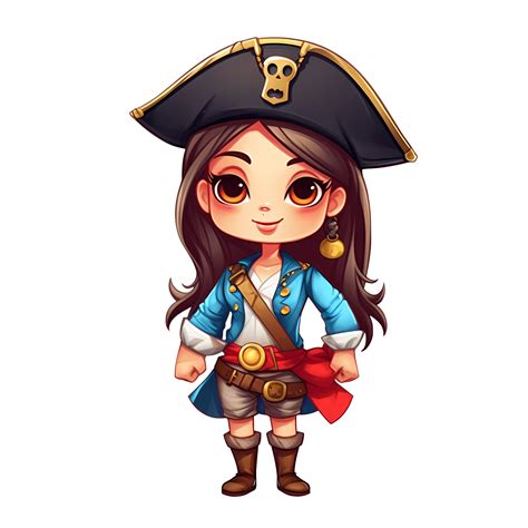 Fofa Pirata Menina Clipart Ilustração Ai Generativo 28752729 Png