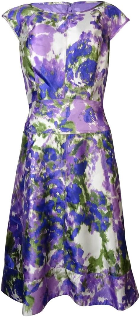 Maggy London Womens Cap Sleeve Taffeta Fit And Flare Dress Purple 6