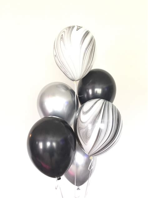 Black and White Balloons | Silver Chrome Balloons | Black and Silver ...