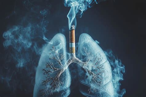 Premium AI Image | Dangerous cigarette smoke causing damage to lungs ...