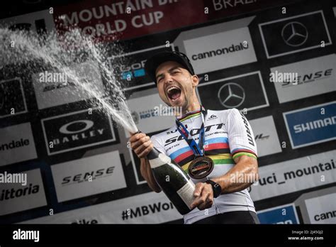 Swiss Biker Nino Schurter Celebrates Victory In Opening Race Of The