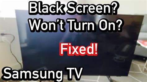 Samsung Tv Black Screen Won T Turn On Fixed Youtube