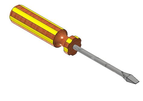 Drawing of flat screw driver | 3D CAD Model Library | GrabCAD