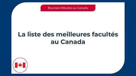 La Liste Des Meilleures Facult S Au Canada En