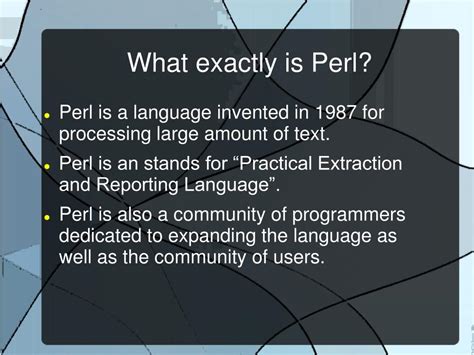 Ppt Perl Programming Language Powerpoint Presentation Free Download