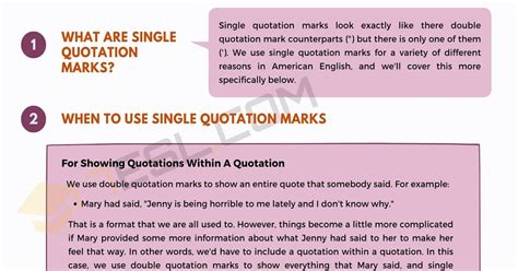 Single Quotation Marks When And How To Use Them Correctly • 7esl