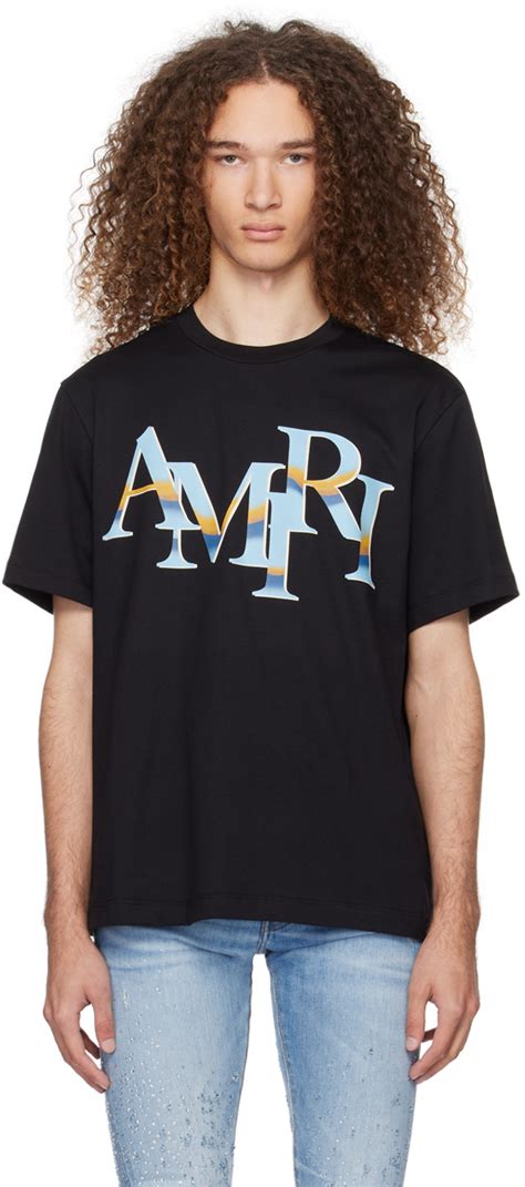 T shirt noir à logo AMIRI en solde