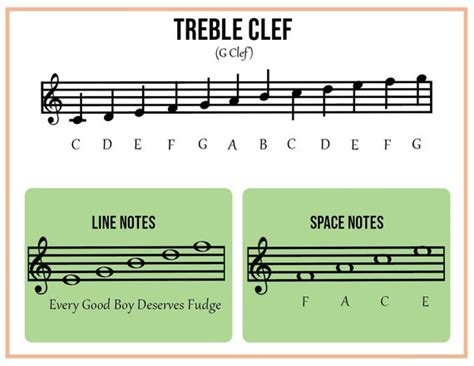 Treble Clef and Bass Clef Notes Digital Download High Quality | Etsy UK