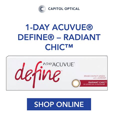 1 Day Acuvue® Define® Radiant Chic™ Shop Contact Lens Online Next Day Delivery Myopia