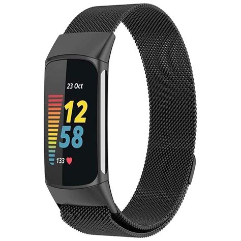 Correa para Fitbit Charge 6 Acero inoxidable Milanesa Magnética Negro