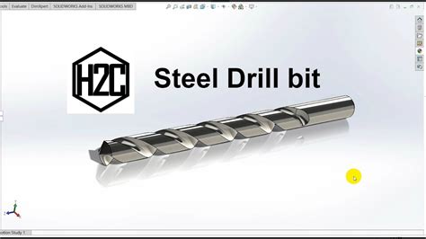 How To Design Drill Bit Tool Solidworks Tutorial Youtube