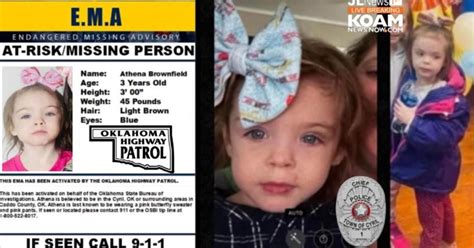 Osbi Search For Four Year Old Athena Brownfield Now Considered A