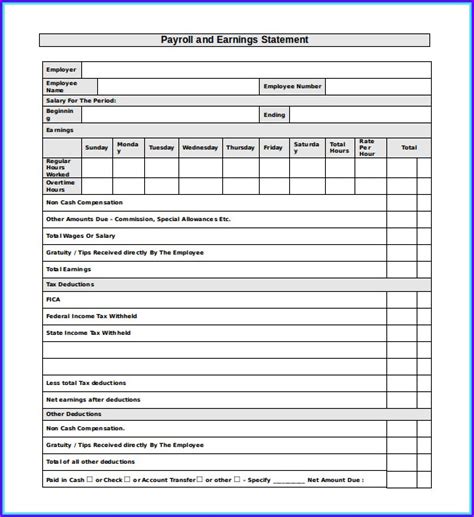 Pay Stub Template Ontario Excel Templates-1 : Resume Examples