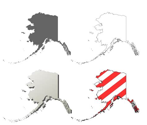 Premium Vector Alaska State Blank Vector Outline Map Set