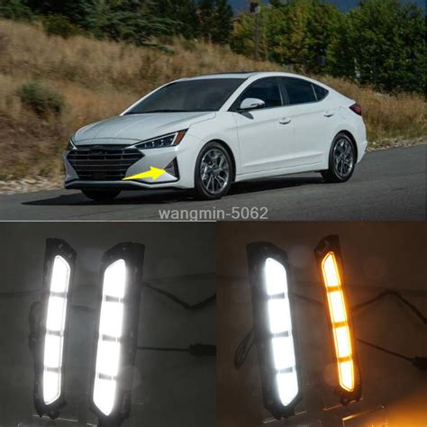 Led Daytime Running Light Drl Bumper Fog Lamp Pcs For Hyundai Elantra