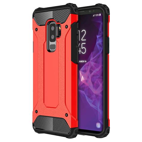 Red Military Defender Shockproof Case Samsung Galaxy S9 Plus