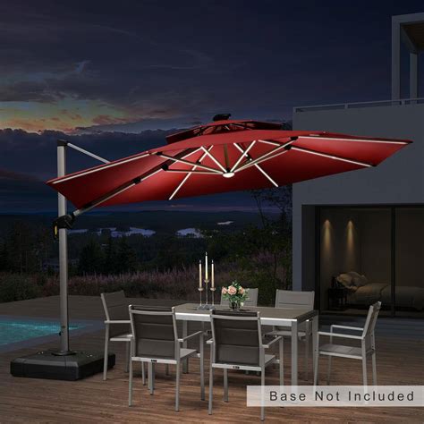 Purple Leaf Ft Octagon Solar Powered Led Patio Umbrella Outdoor