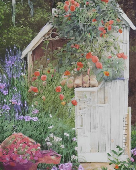 Garden Chicken Coop Watercolor Graphic Creative Fabrica