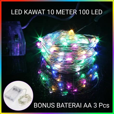 Jual Lampu LED Kawat Fairy Light Baterai Lampu Tumblr Kawat 10 Meter