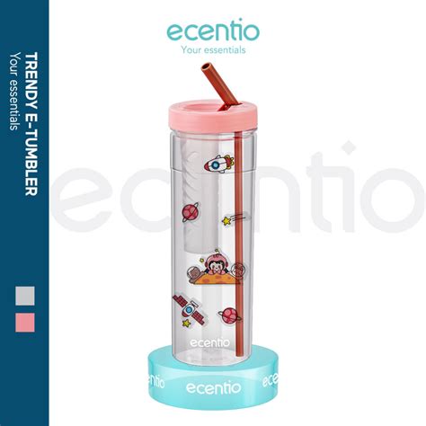 Jual Ecentio 780ml Botol Air Minum Sedotan Tumbler DIY Sticker Cup Anti