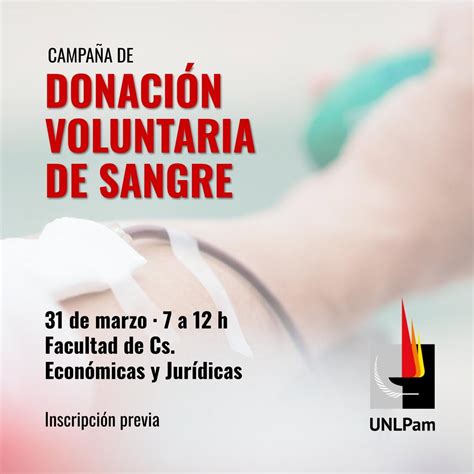 Campaña de donación Voluntaria de sangre - Universidad Nacional de La Pampa