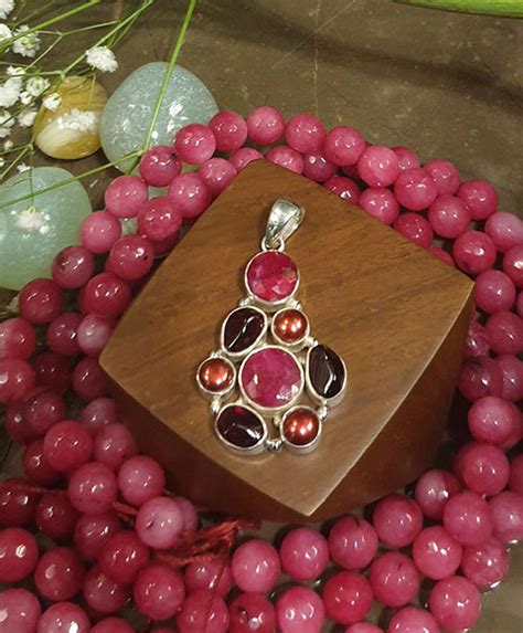 Ruby & Garnet Pendant - Platear