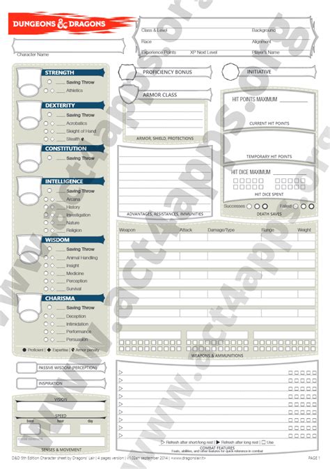 Dnd E Character Sheet Fillable