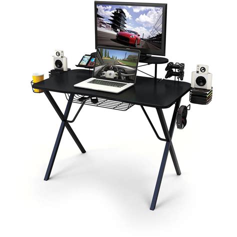 Atlantic Professional Gaming Desk Pro with Built-in Storage, Metal ...