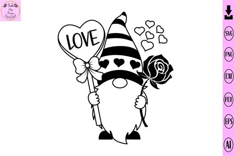 Valentine Gnome Svg Valentine Svg Graphic by Tadashop Design · Creative ...