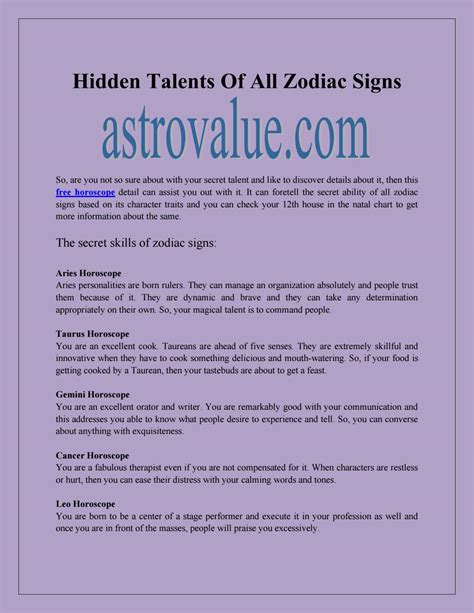 Hidden Talents Of All Zodiac Signs By Cesar Odin Issuu