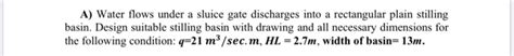 Solved A Water Flows Under A Sluice Gate Discharges Into A Chegg