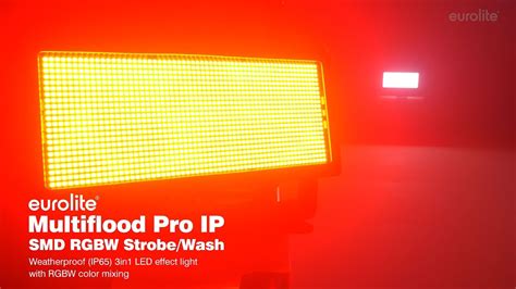 Eurolite Multiflood Pro Ip Smd Rgbw Strobe Wash Youtube