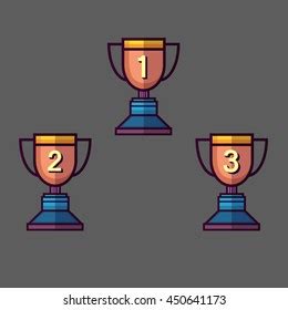 Trophy Award First Second Third Winner Stock Vector Royalty Free