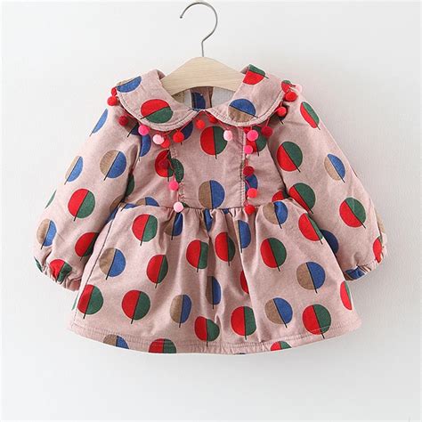 Baby Dress Cotton Dress 1 Year Old Baby Girls Dress Winter New Born ...