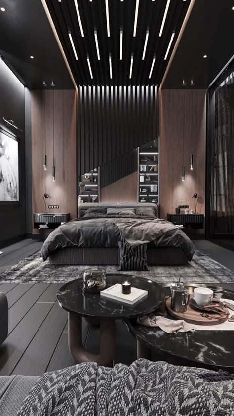 Black Bedroom lighting | Camera da letto interior design, Design per ...