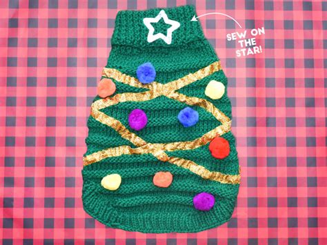 DIY Christmas Tree Sweater For Your Dog - The Broke Dog